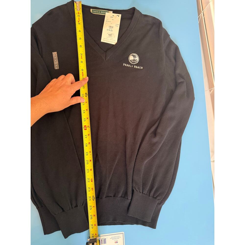 Pebble Beach ladies Golf V Neck Sweater S/M Black womens Performance Outdoor NEW - Picture 3 of 9